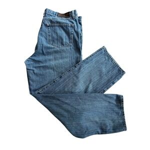 Perry Ellis America Mens Medium Wash Straight Leg Denim Jeans Blue 42x32